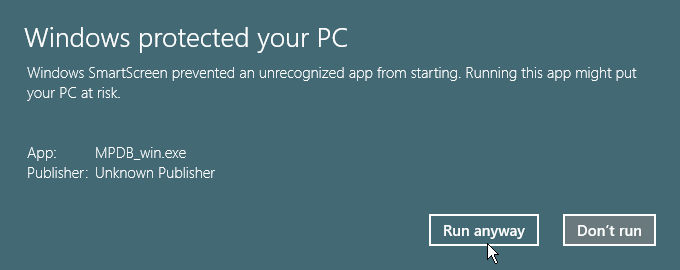 Windows SmartScreen warning 2